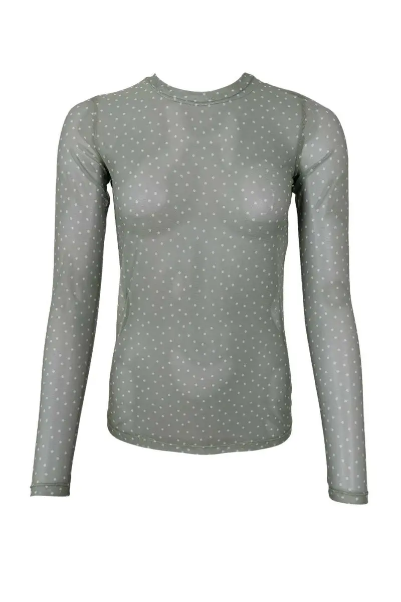 Black Colour - Bcanne Mesh Blouse 41138 - Shirts - Green Dot