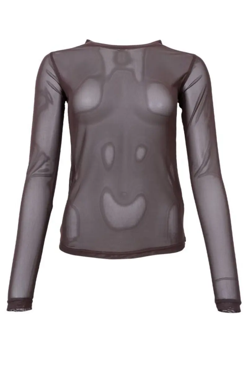 Black Colour - Bcannie Mesh Blouse 3846 - Shirts - Coffee