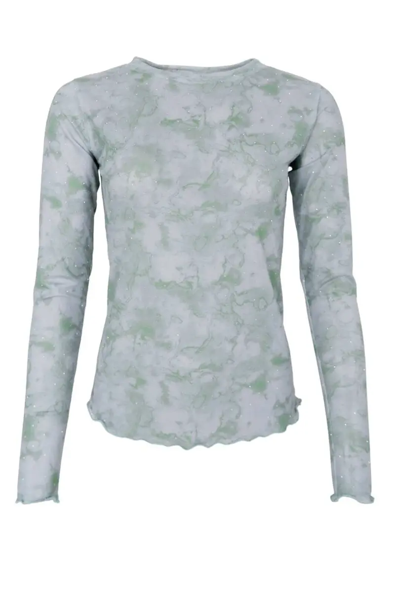 Black Colour - Bcannie Shimmer Mesh Blouse 41070 - Shirts - Green