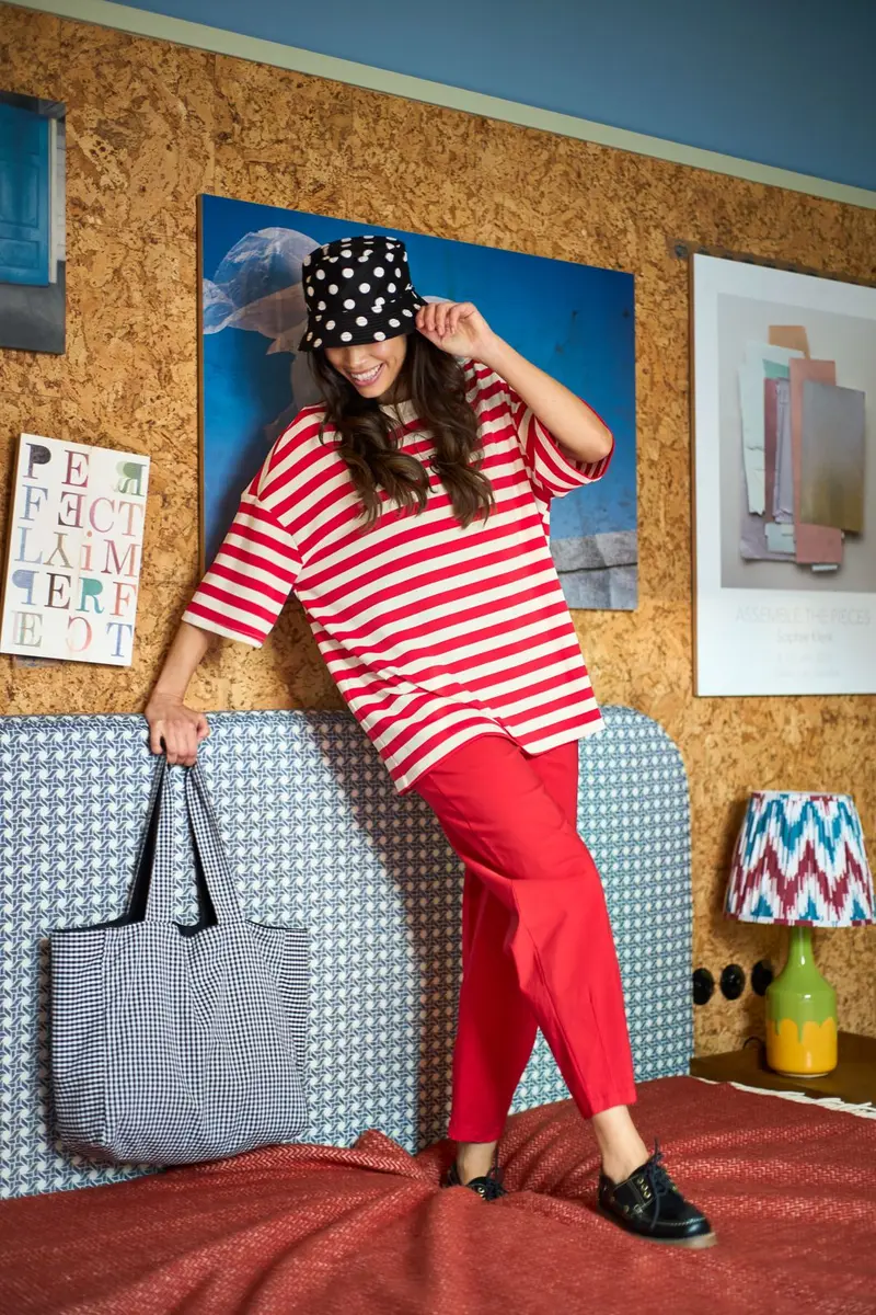 Black Colour - Bcbeate Barrel Pant 41096 - Red