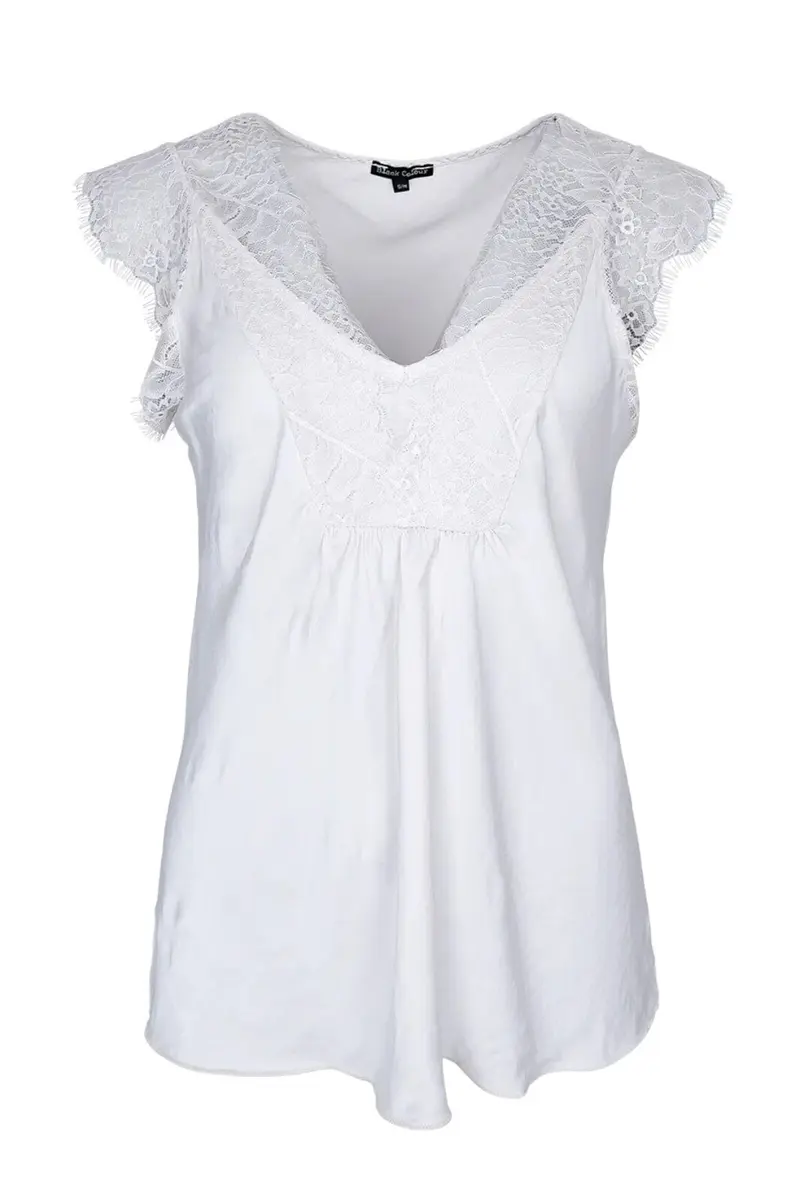 Black Colour - Bcbilly Lace Top Vintage Dyed - Ivory