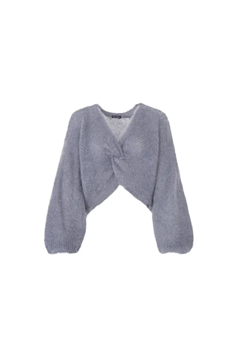 Black Colour - Bcbjoerk Cross Jumper 1265 - Grey Melange