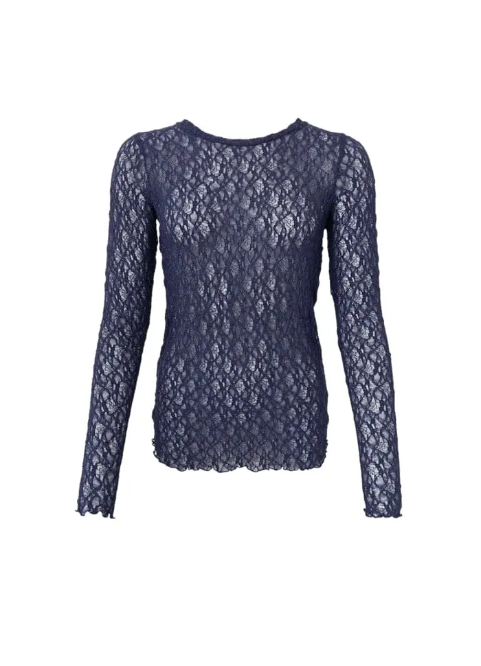 Black Colour - Bccecily Lace Blouse 41288 - Shirts - Navy