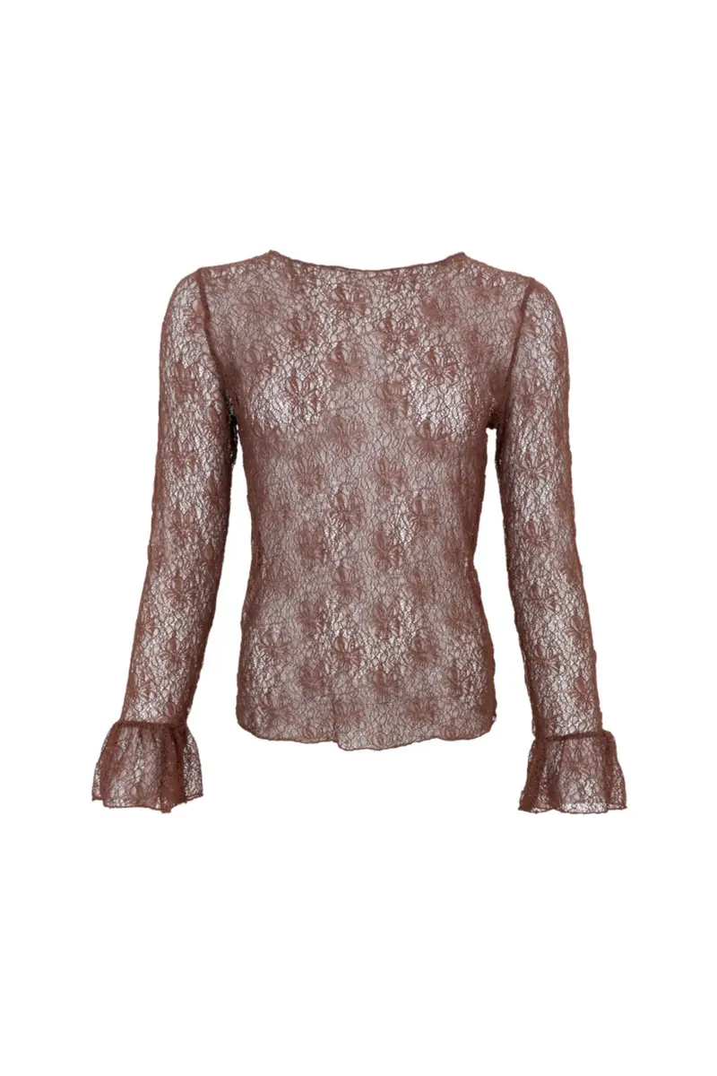 Black Colour - Bccilie Lace Blouse 41369 - Shirts,Mesh & Basic Blouses,Clothes - Coffee