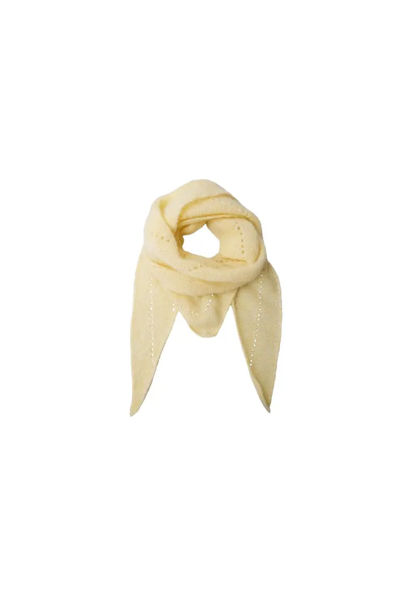 Black Colour - Bcdell Knitted Mini Scarf 208327 - Lt. Yellow