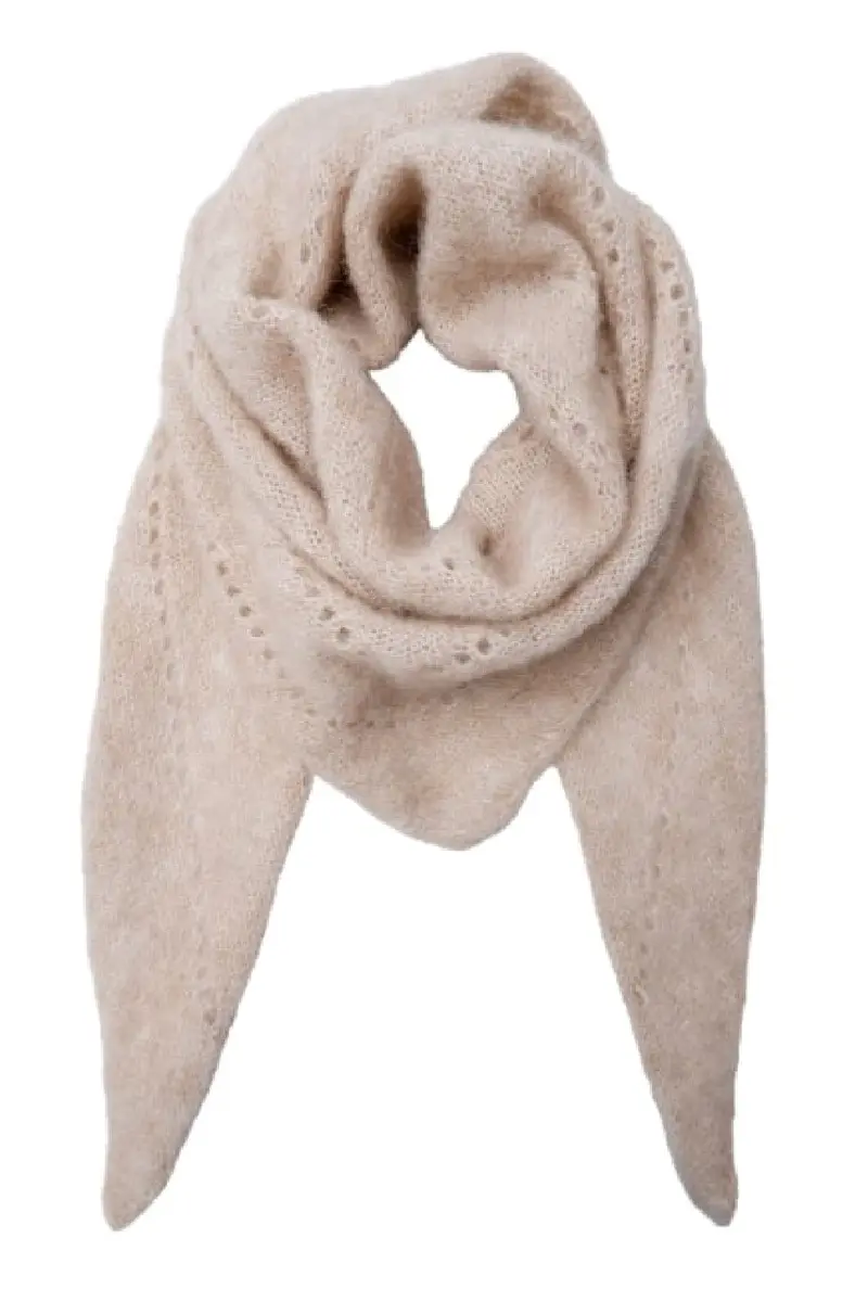 Black Colour - Bcdell Knitted Mini Scarf 208327 - Natural