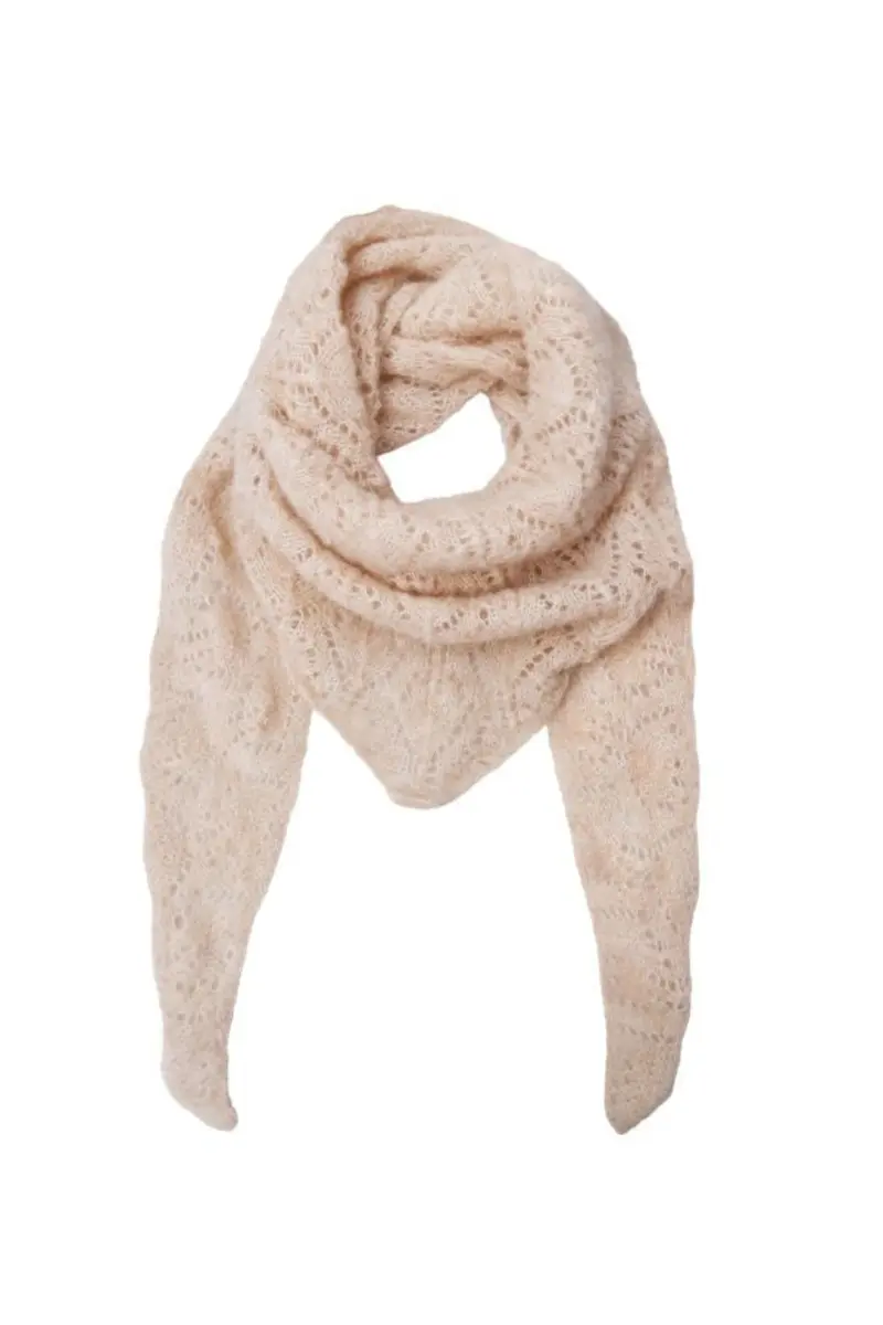 Black Colour - Bcdell Needledrop Mini Scarf 208432 - Warm Sand