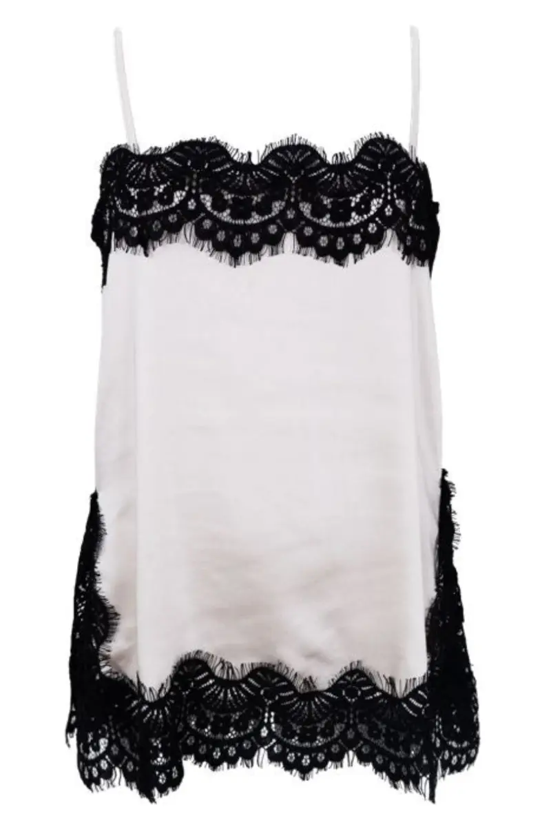 Black Colour - Bcevie Lace Strap Top 41046 - Shirts - Pearl
