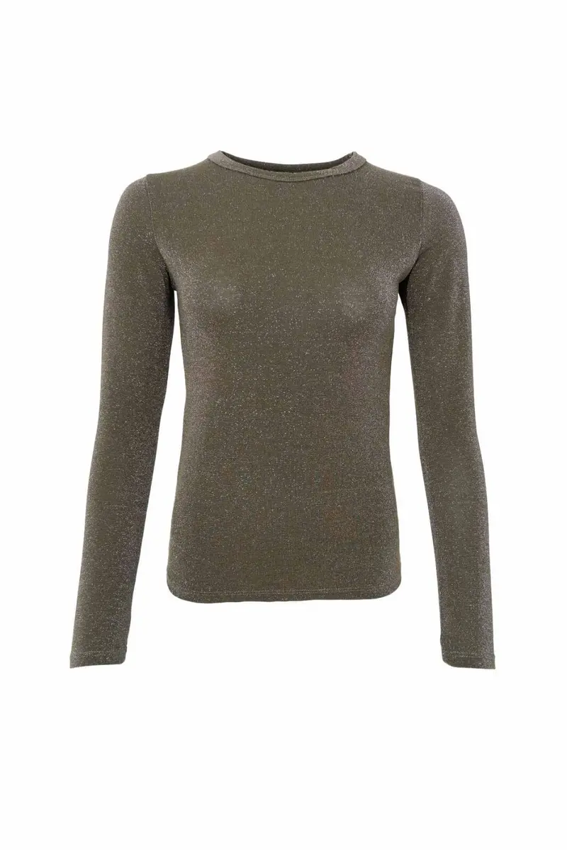 Black Colour - Bcfaye Lurex Blouse 3739 - Shirts - Hunter Green