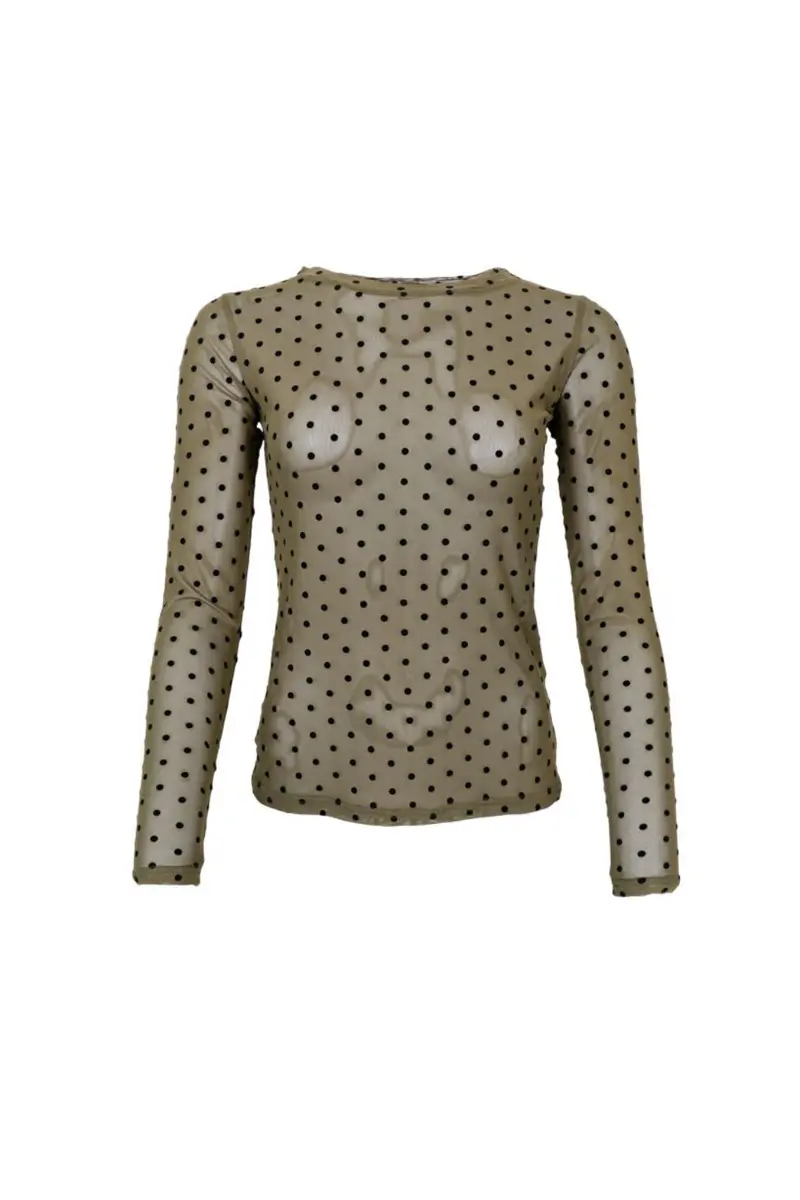 Black Colour - Bcjennie Dotted Mesh Blouse 40611 - Shirts - Army