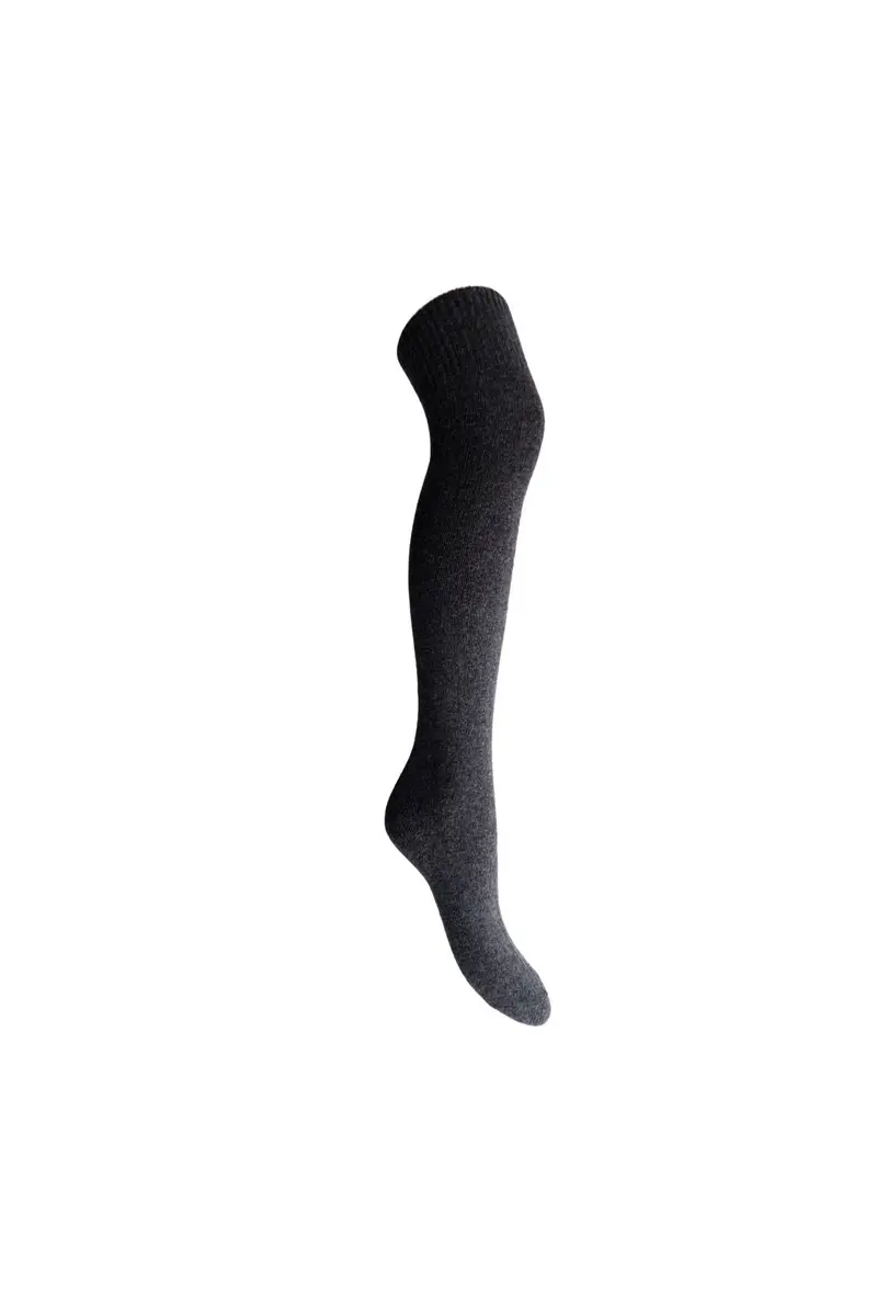 Black Colour - Bcjustine Wool Kneesock 8587 - Grey