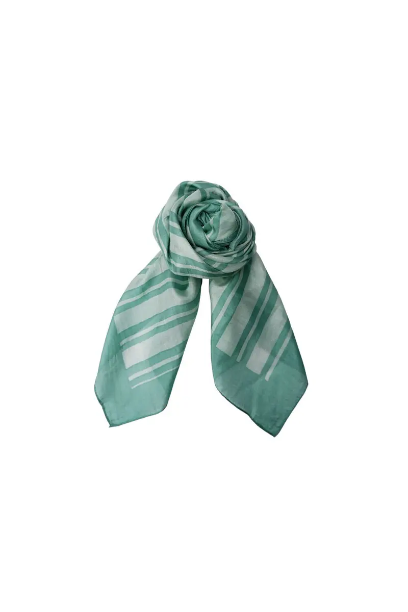 Black Colour - Bckaisa Silk Scarf 208429 - Mint