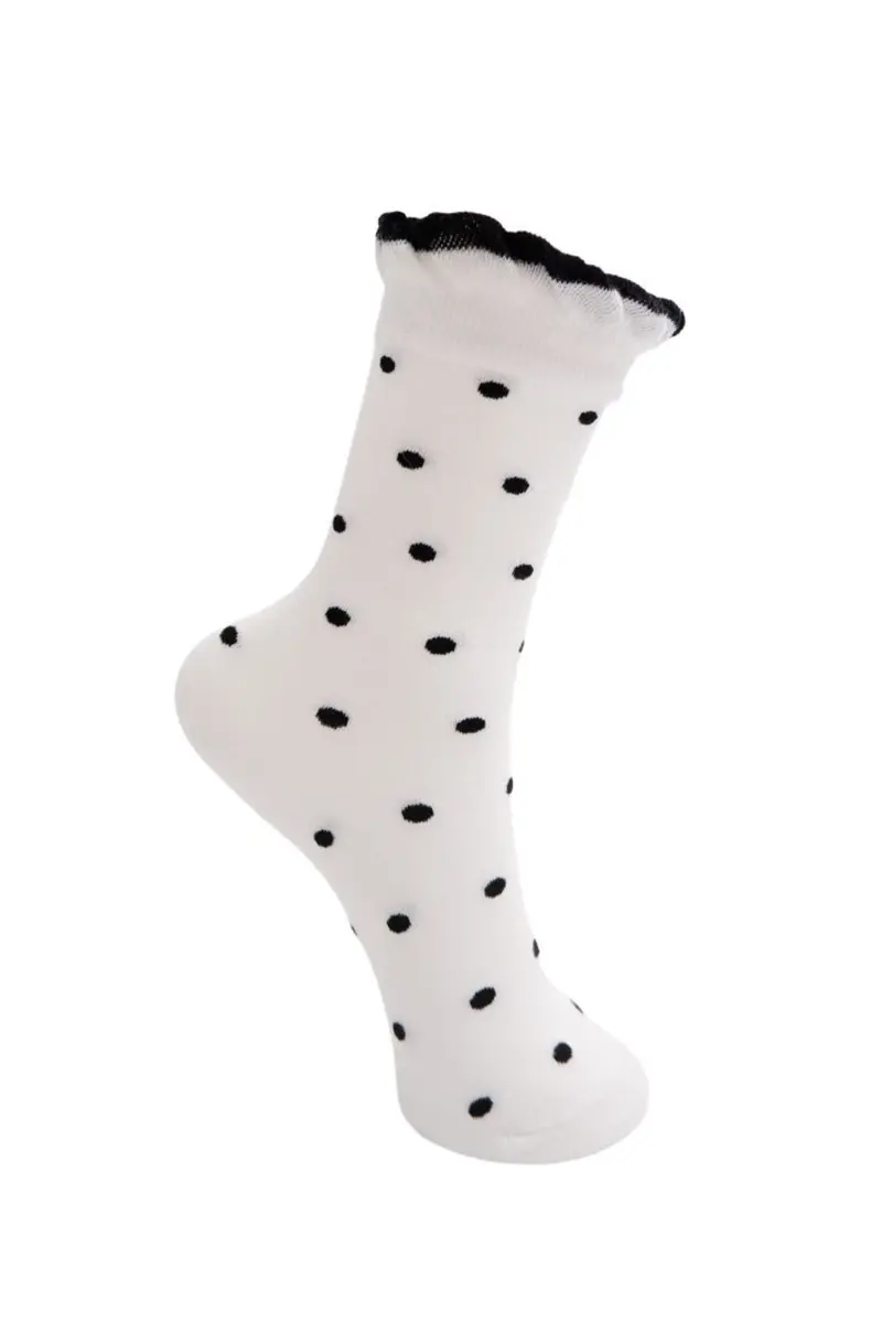 Black Colour - Bclumina Sock 4385 - White W. Dots