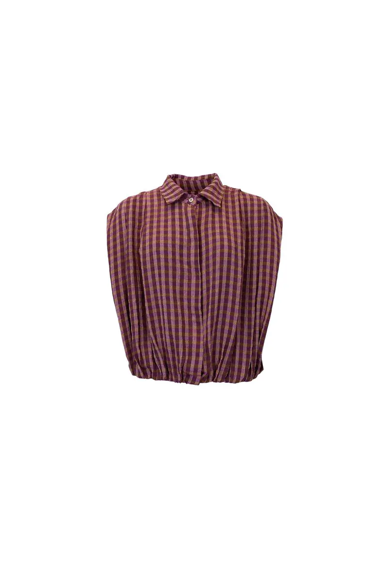 Black Colour - Bcmalle Bomber Blouse 41318 - Violet Check