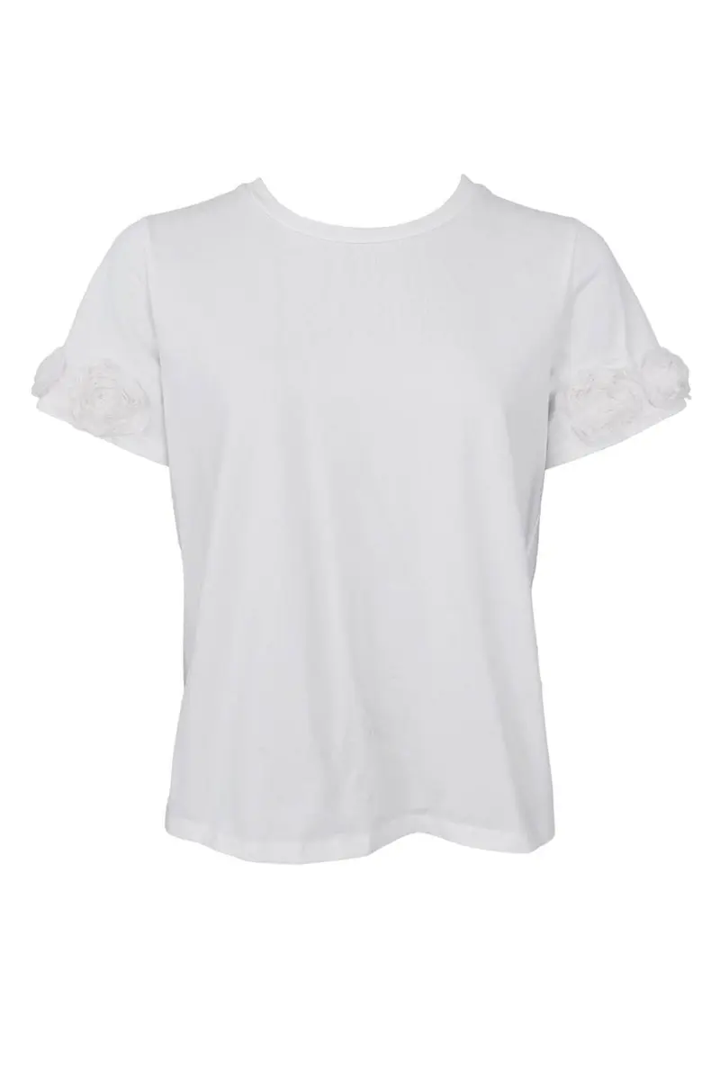 Black Colour - Bcmay Flowerpatch Tee 41102 - Shirts - Off White