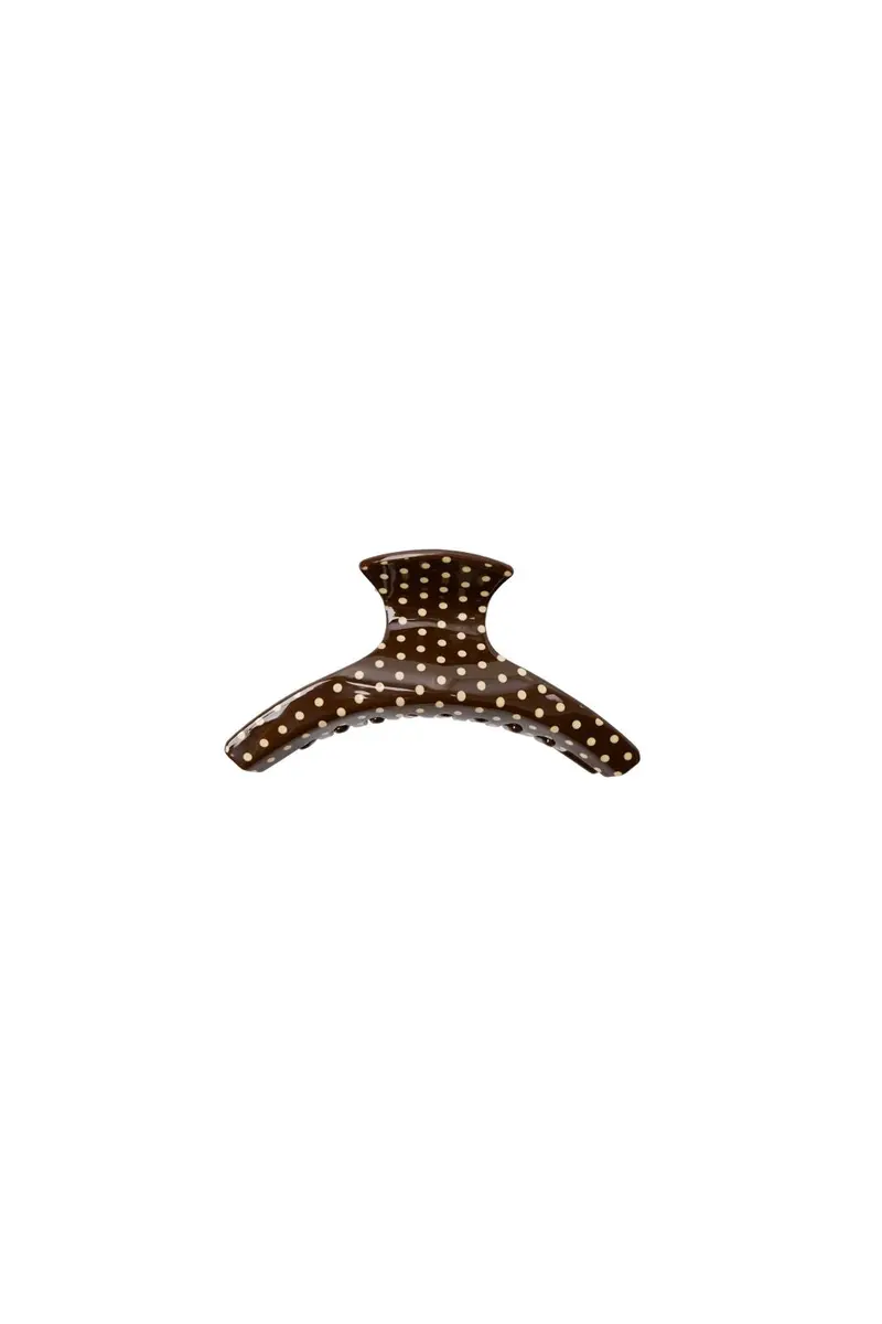 Black Colour - Bcmaze Hair Claw 6077 - Brown Dot