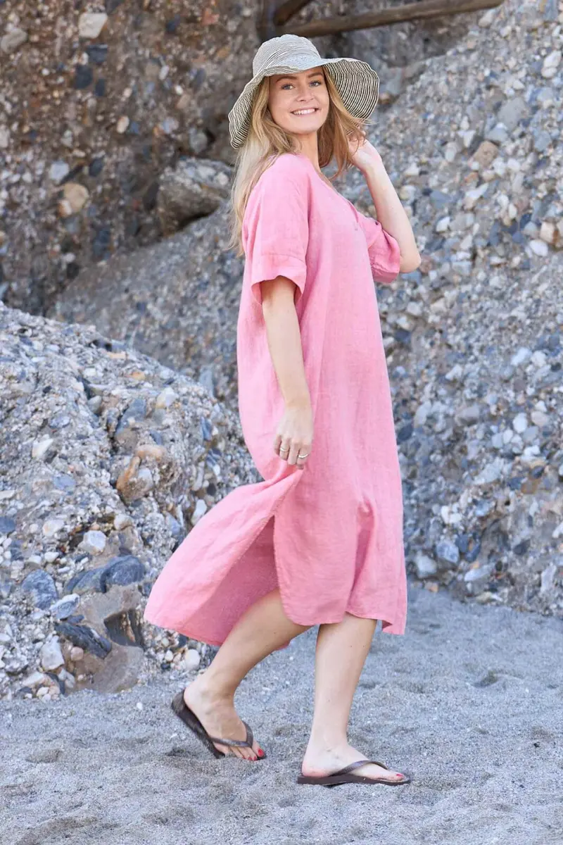 Black Colour - Bcmelina Long Linen Dress 40412 - Candy Rose