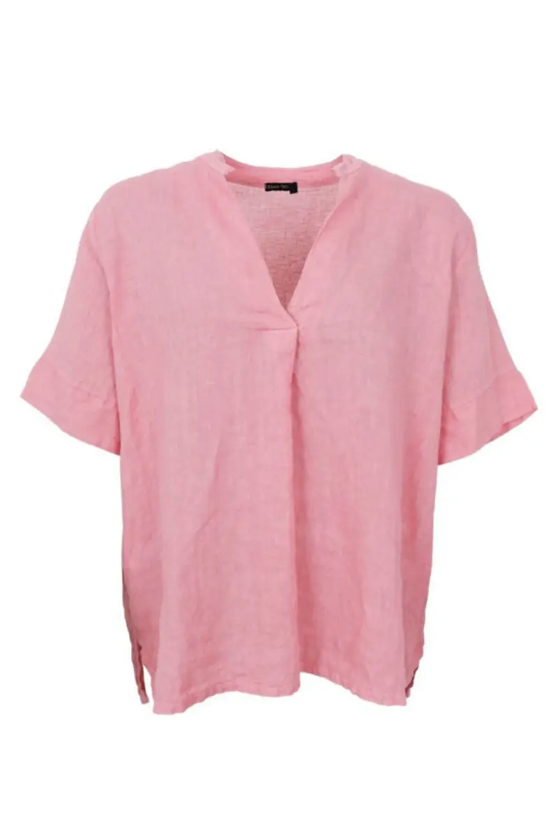 Black Colour - Bcmelina Ss Linen Blouse 40842 - Candy Rose