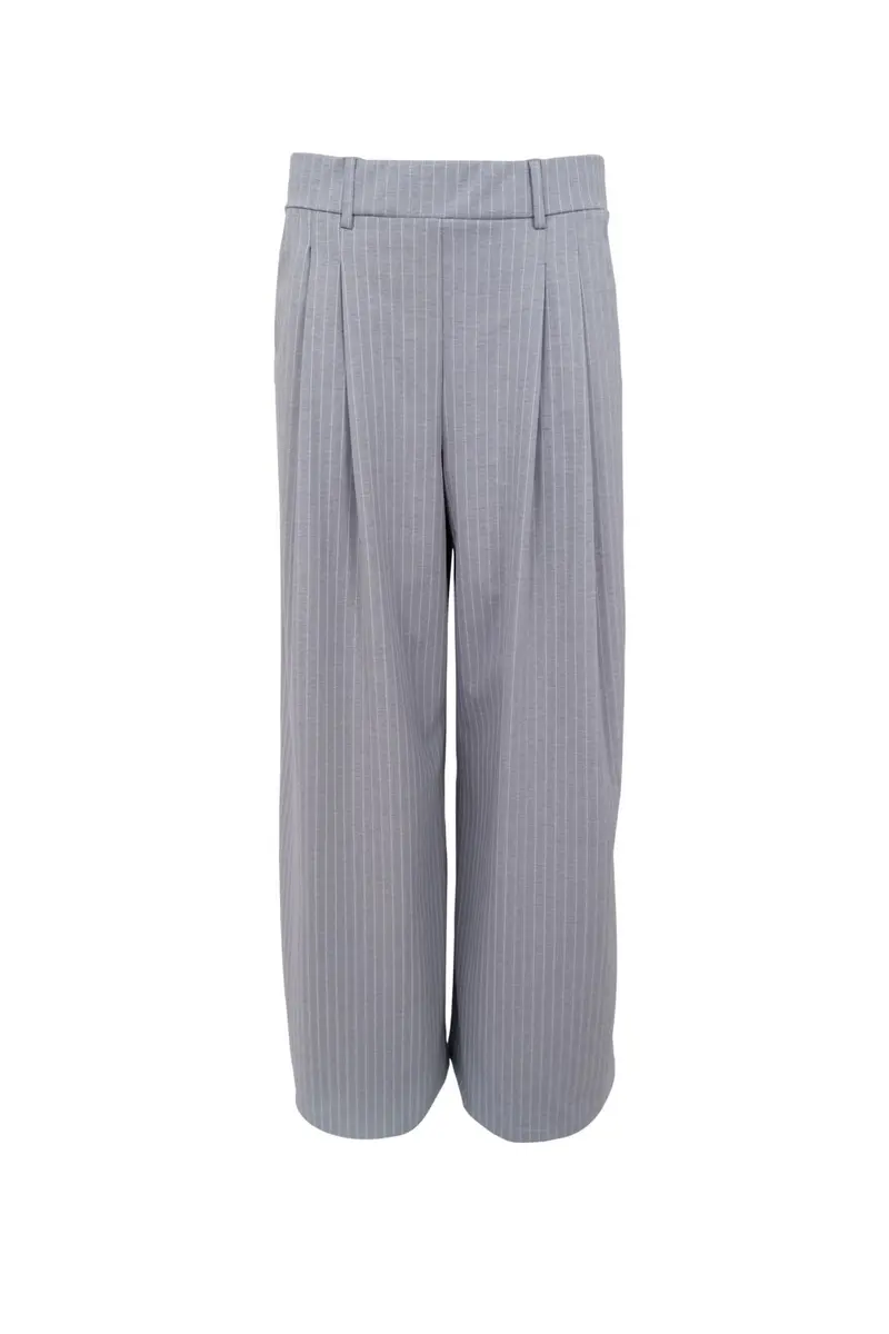 Black Colour - Bcmilano Wideleg Pant 41110 - Grey Stripe