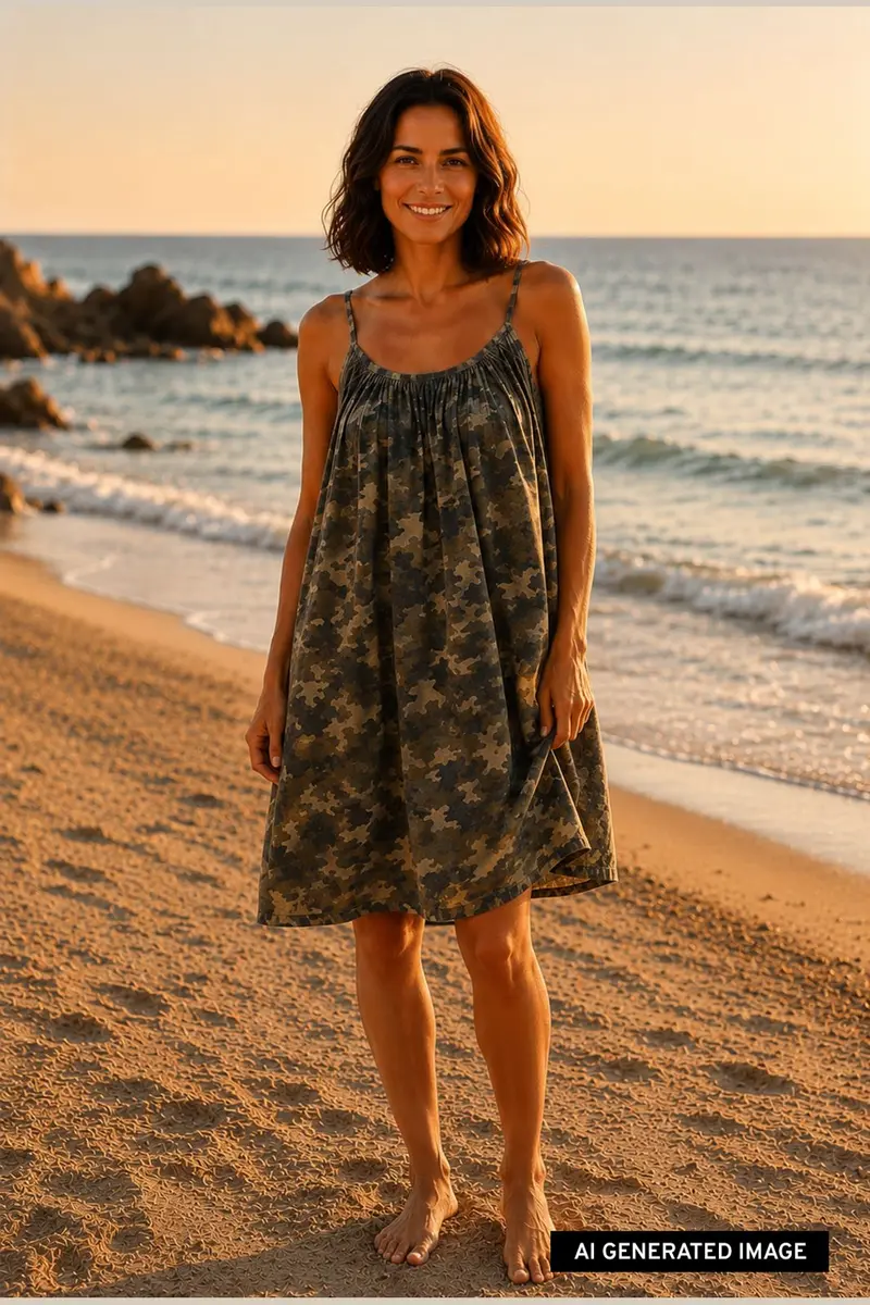 Black Colour - Bcminna Short Strap Dress 41294 - Camouflage