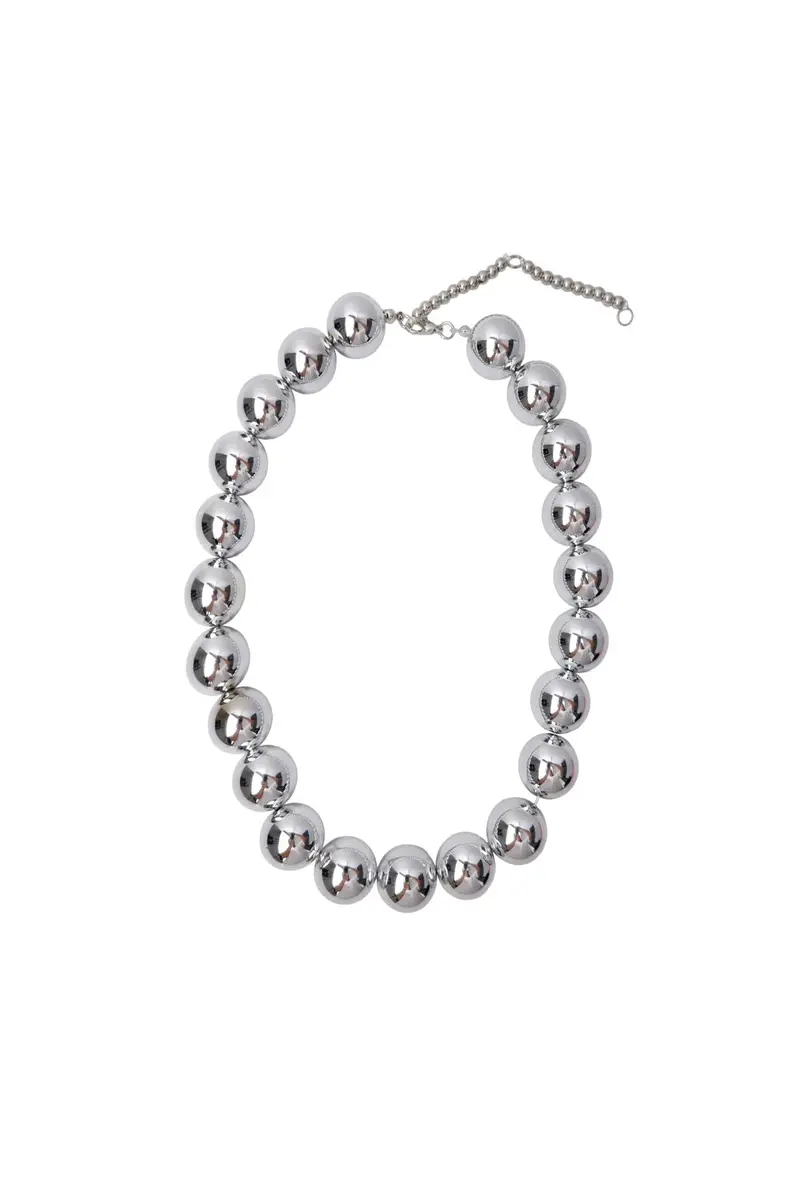 Black Colour - Bcpil Necklace 4566 - Silver Coloured
