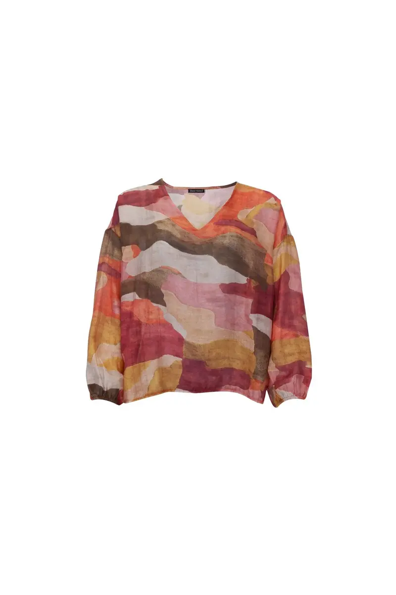 Black Colour - Bczella Sheer Blouse 41296 - Burnt Wine