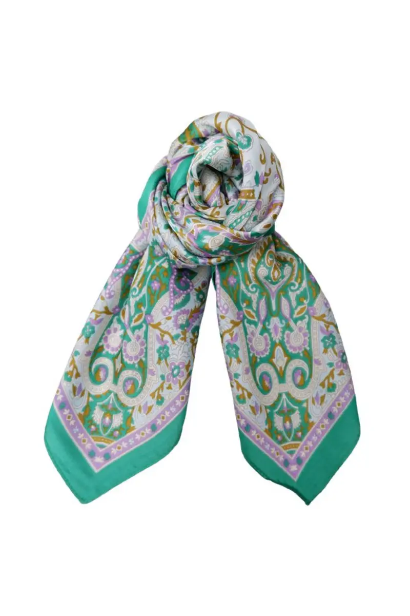 Black Colour - Bczyra Mini Scarf 3666 - Green
