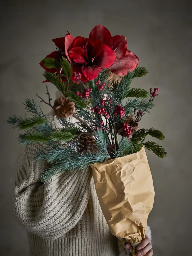 Bloomingville - Rubia Buket, RøD, Kunstige Blomster 82073065 - Red