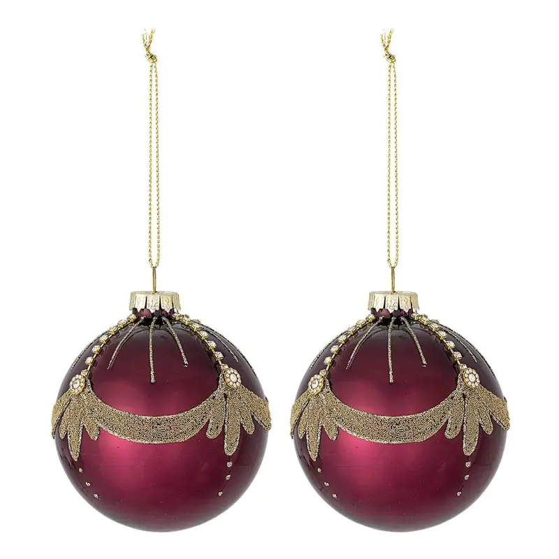Bloomingville - Suman Ornament, RøD, Glas 82073059 - Red