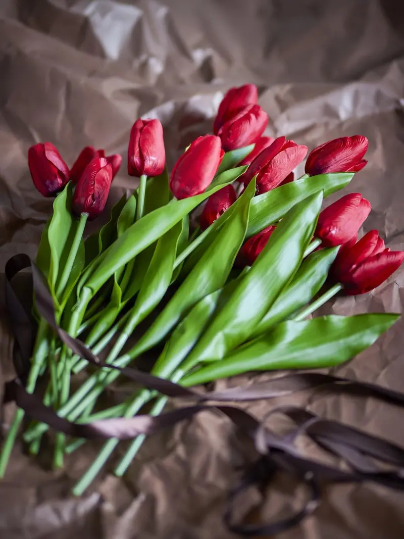 Bloomingville - Tulip Buket, RøD, Kunstige Blomster 82073034 - Red