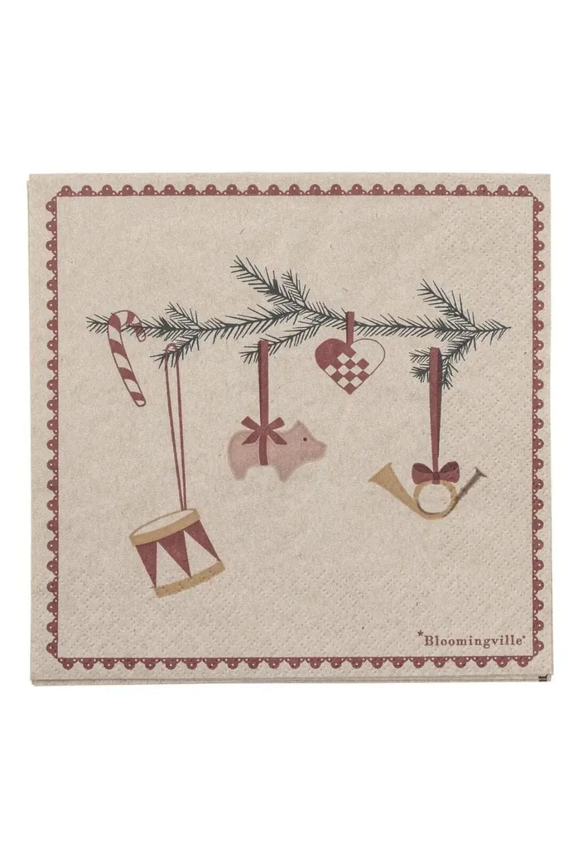 Bloomingville - Yule Serviet, Rød, FSC® Recycled, Papir 82062329 - Red