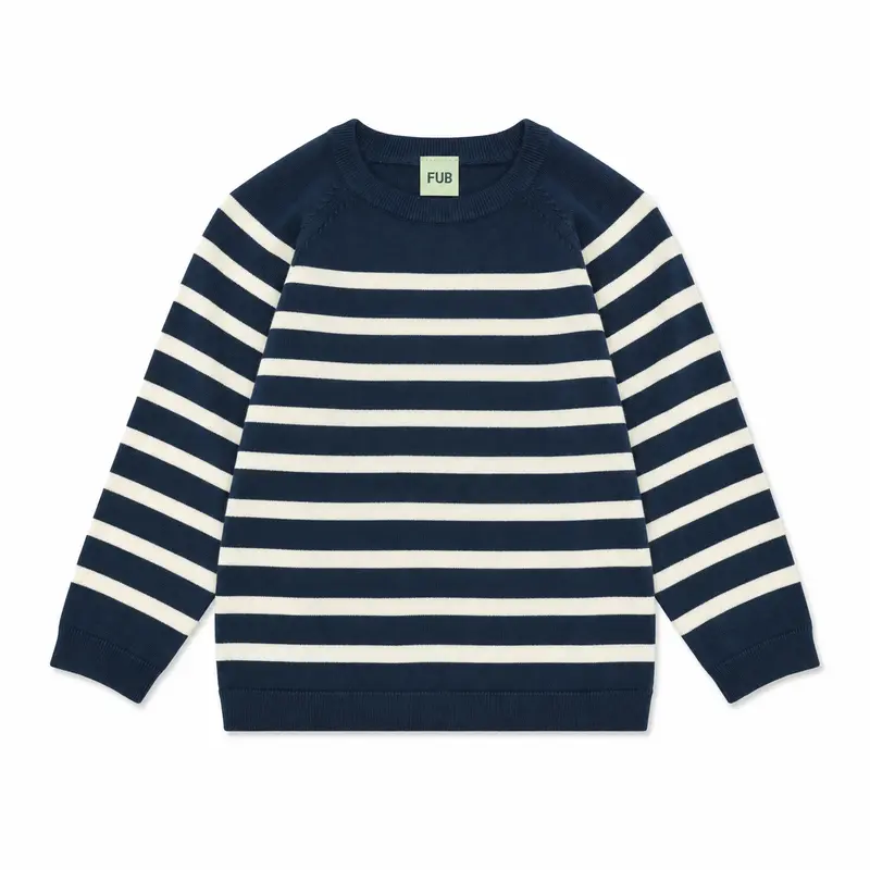 BLUSE CREW L/ÆRME OCEAN/ECRU