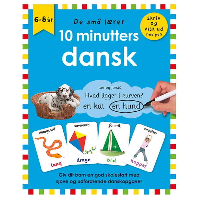 Bog, De små lærer skriv og visk ud - 10 minutters dansk