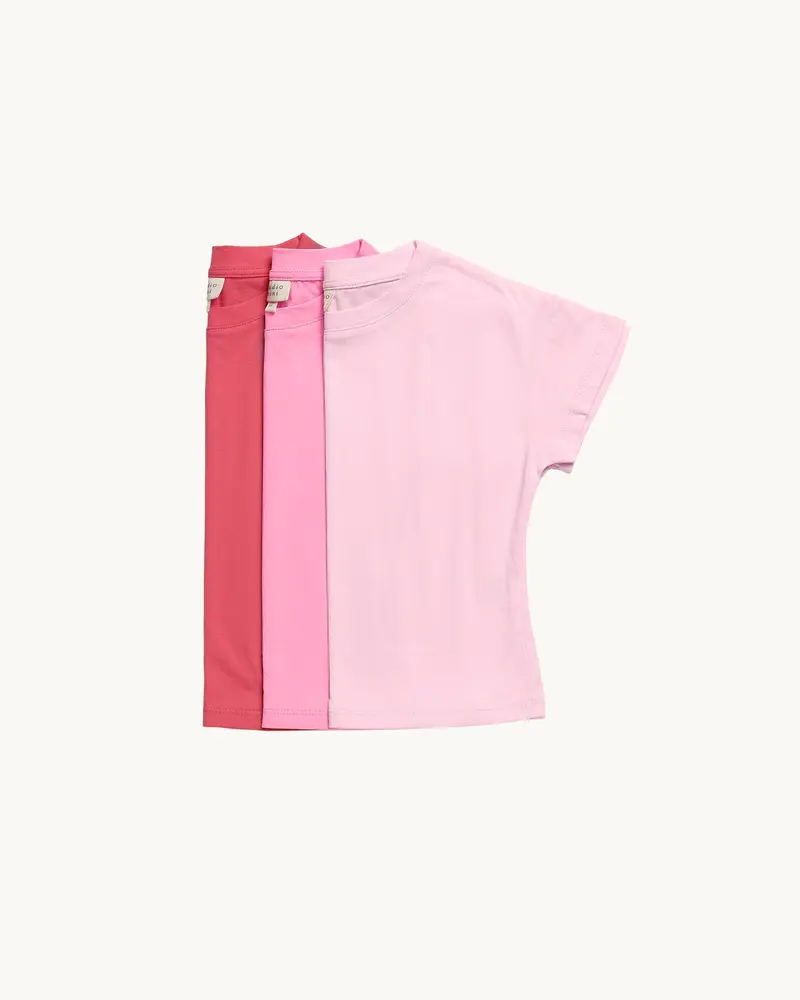 Bomulds T-Shirts 3 Pak Pink