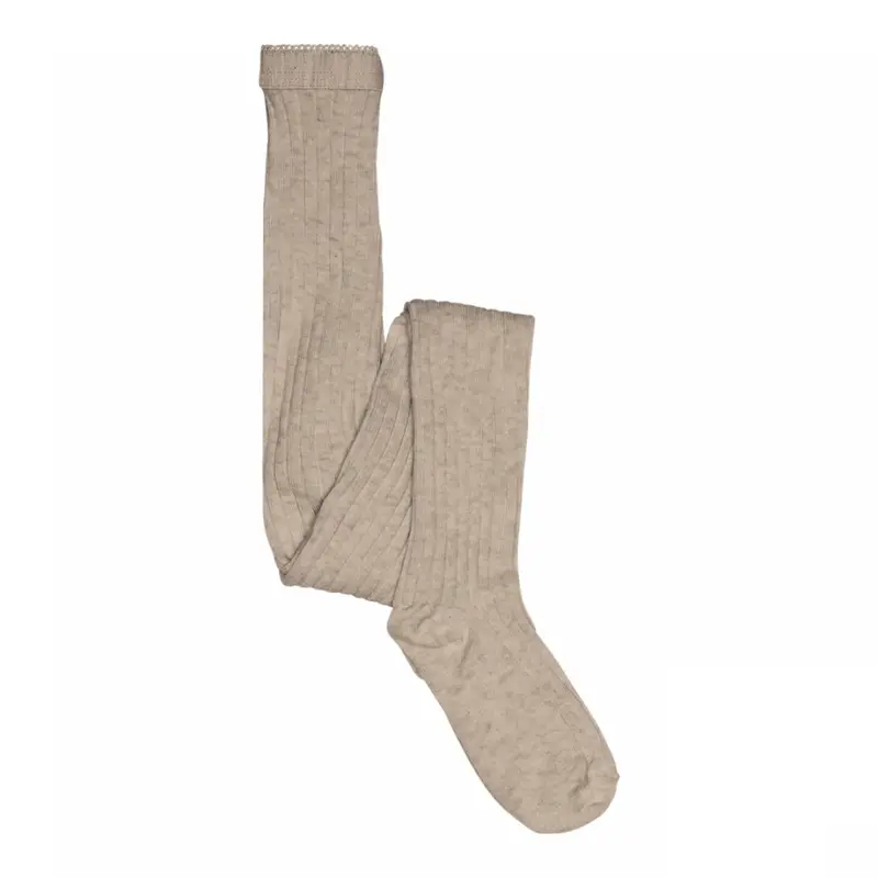 Bomuldsstrømpebukser, Light Brown Melange