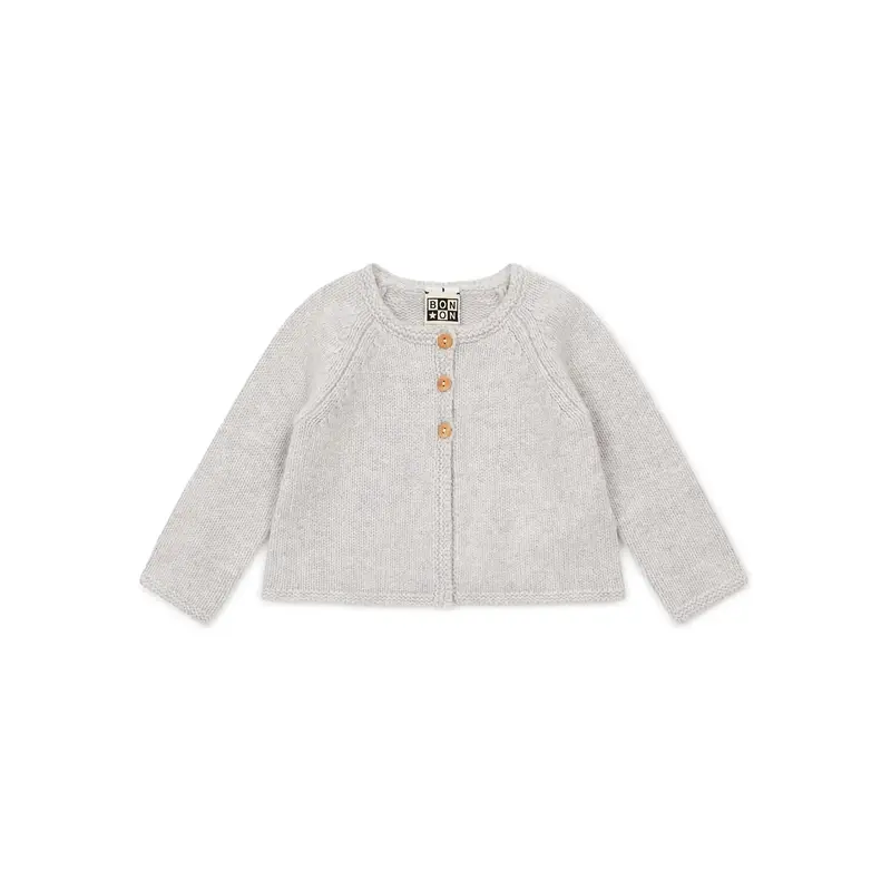 Bonton Baby Knitted Cardigan - Heather Grey