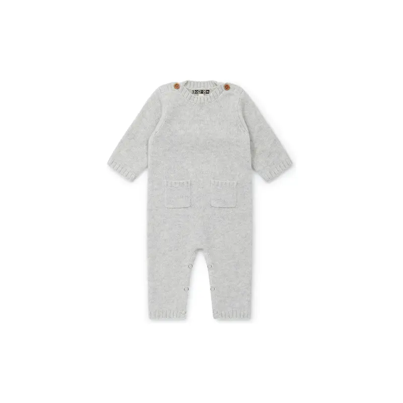 Bonton Baby Knitted Onesie - Heather Grey