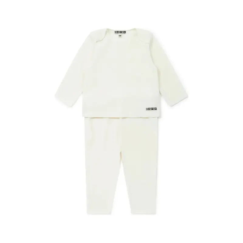 Bonton Newborn Top & Pant Fleece Set - Off-white