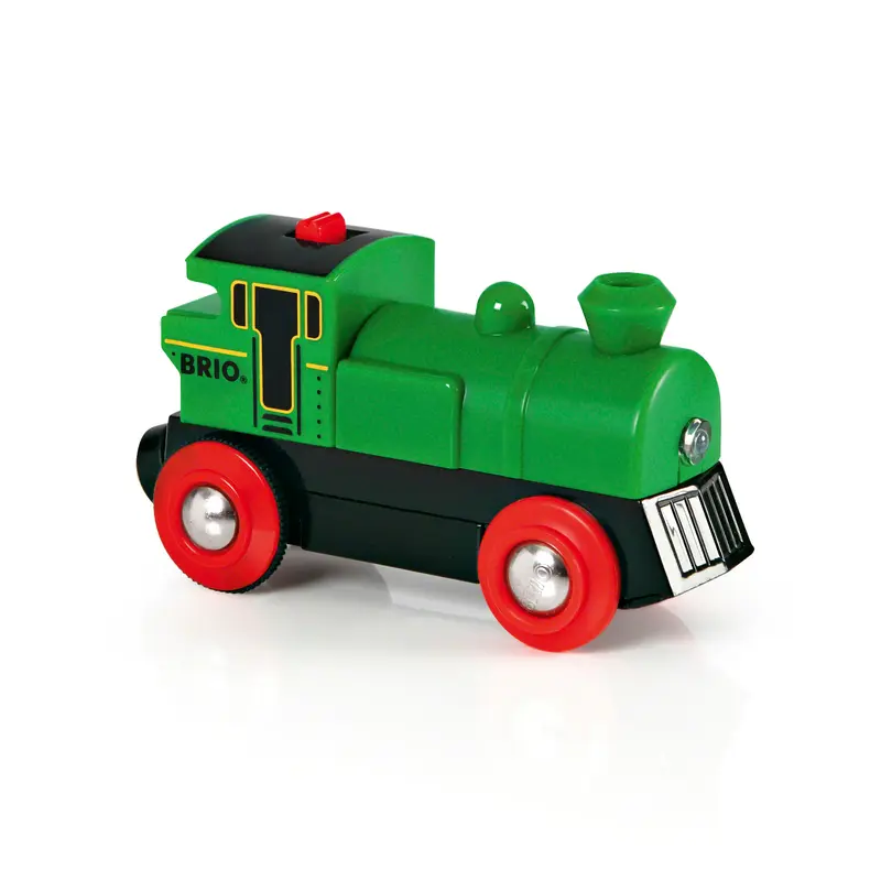 BRIO togbane, grønt batteridrevet lokomotiv