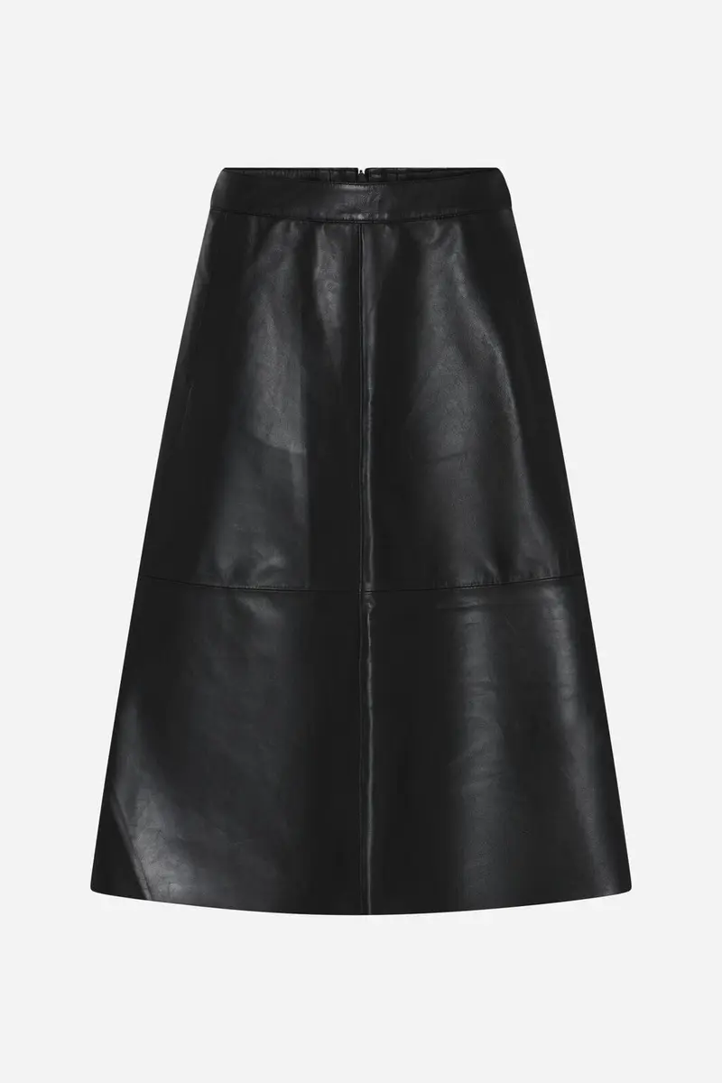 Bruuns Bazaar - Softibbireni Leather Skirt Bbw5202 - Black
