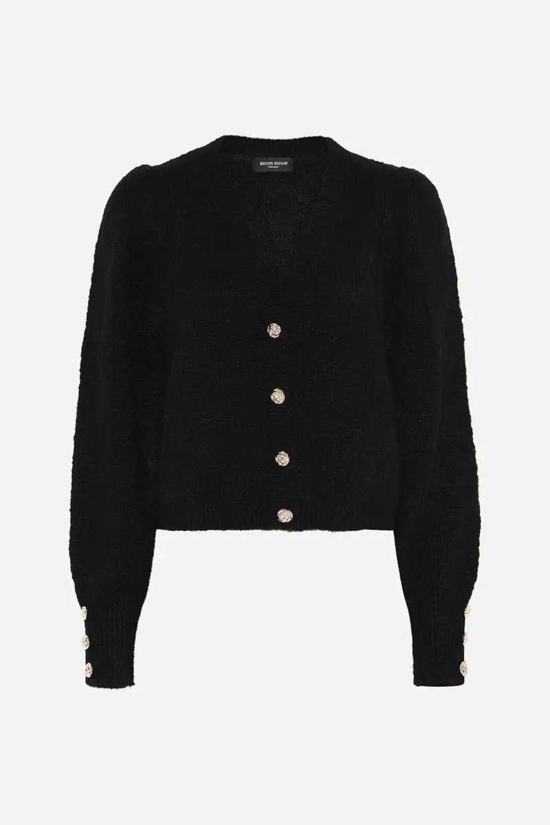 Bruuns Bazaar - Syringabrushedbbkrista Knit Cardigan Bbw5074 - Black