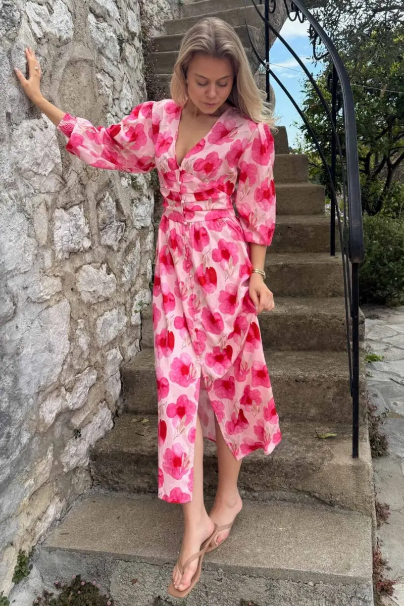BYIC - Adelic Long Dress A2327 - Pink Rose Blush