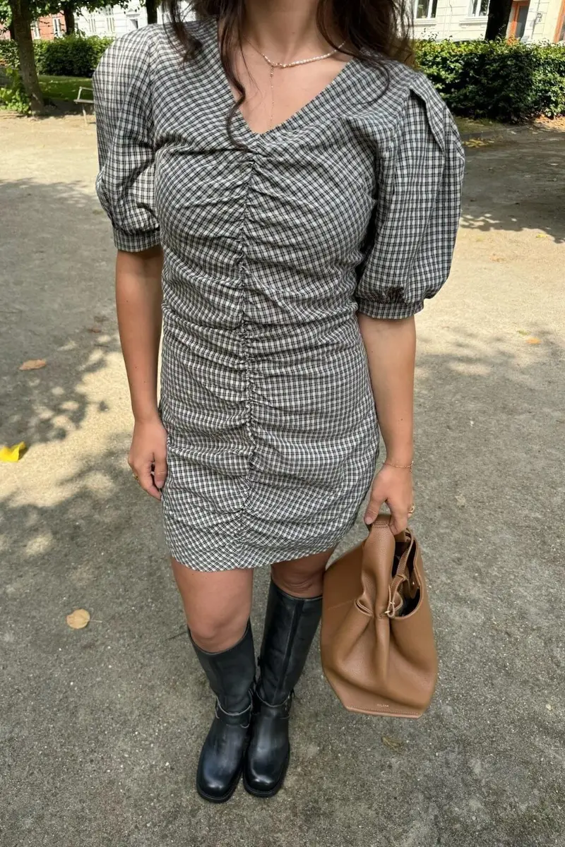BYIC - Aliceic Dress - bsc Black Small Checks