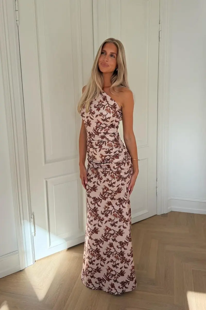 Byic - Andreaic Maxi Dress A23768 - Brown Flower Print