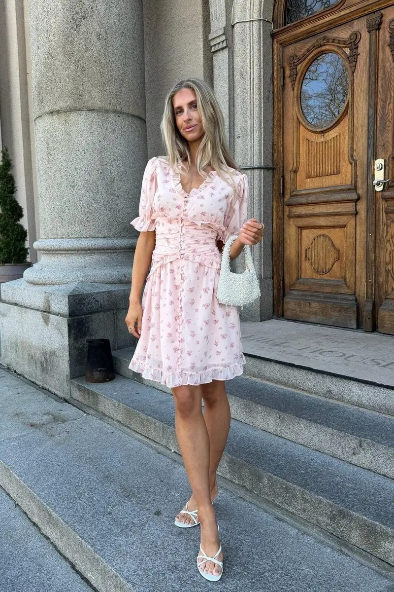 BYIC - Arielic Dress A25220 - Pink Flower Print