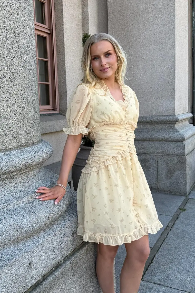 BYIC - Arielic Dress A25220 - Yellow Flower Print