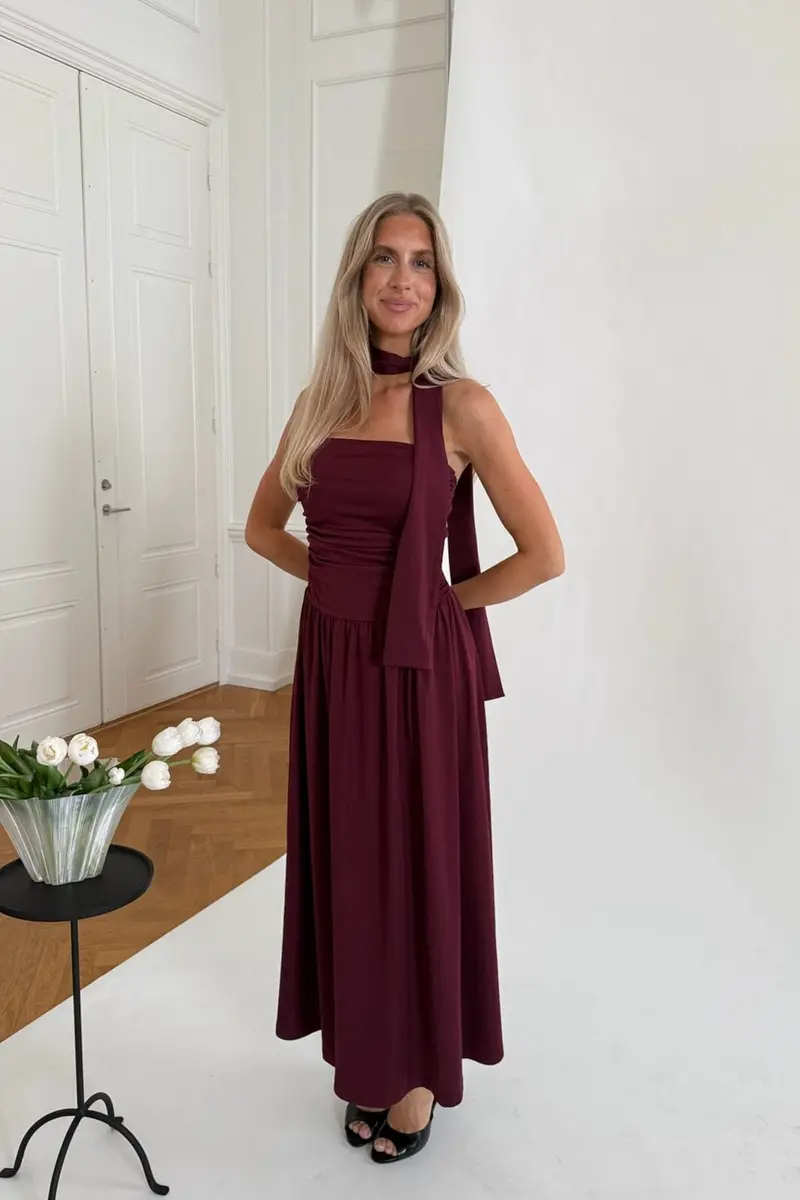 Byic - Astridic Long Dress A25125 - Bordeaux