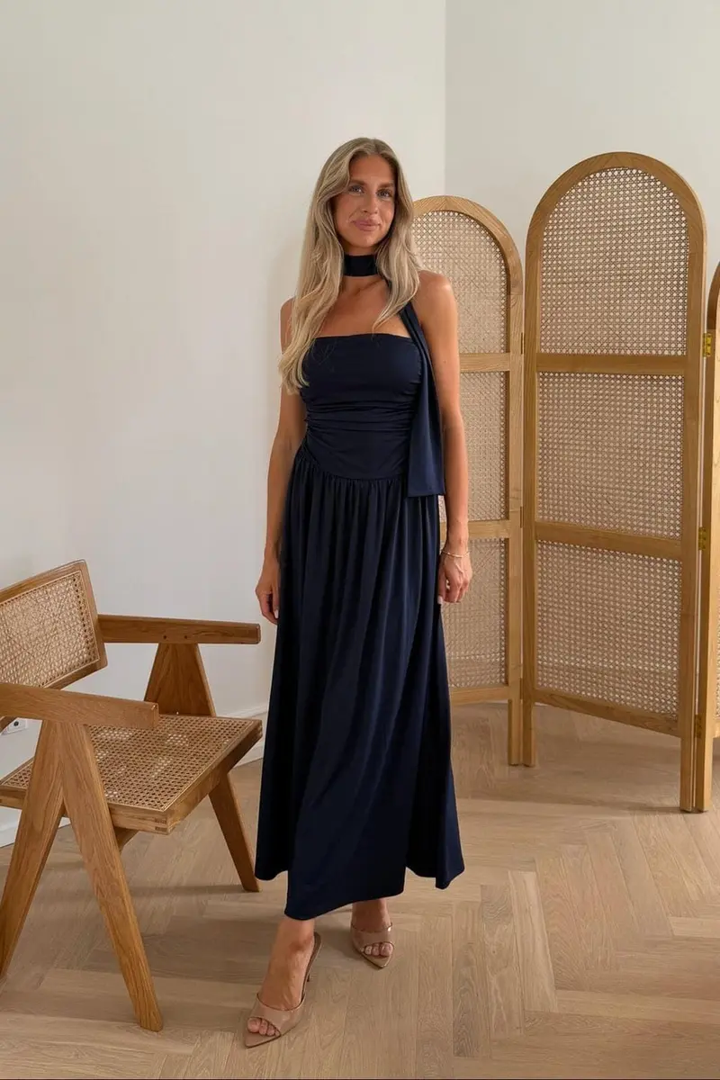 Byic - Astridic Long Dress A25125 - Navy
