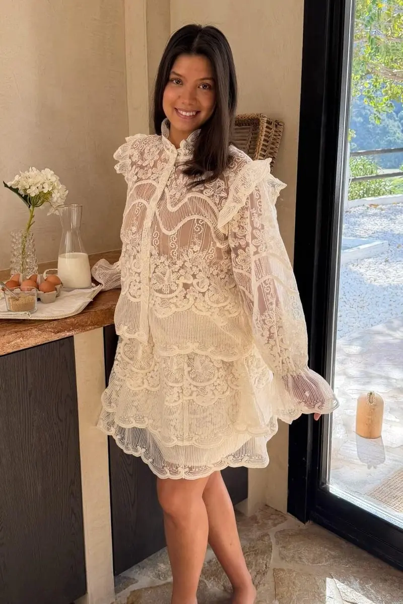 BYIC - Ellinoraic Lace Mini Skirt 2626 - Off White