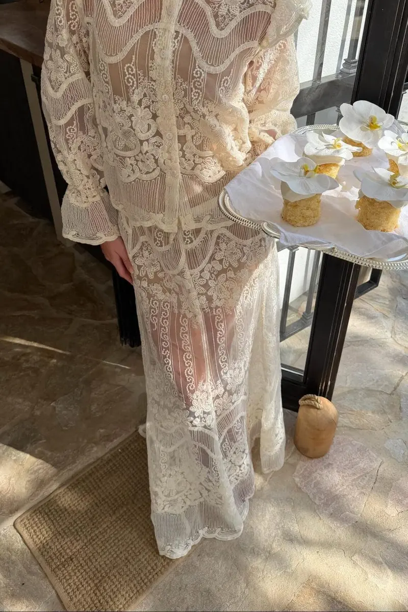 BYIC - Ellinoric Lace Maxi Skirt 2565 - Off White